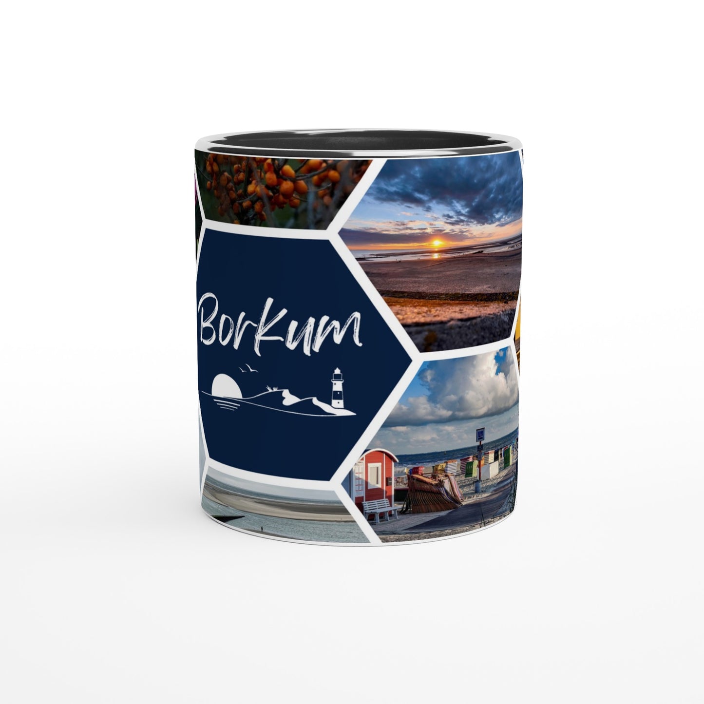 Weiße Borkum Highlight Tasse