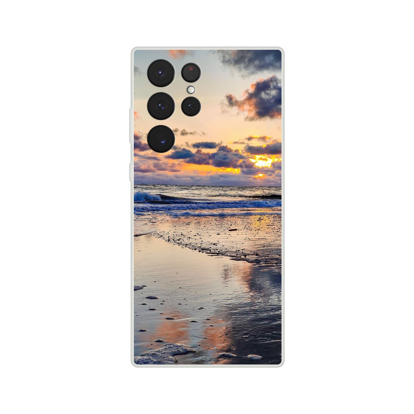 Flexi Case - Sonnenuntergang, Spiegelung am Strand