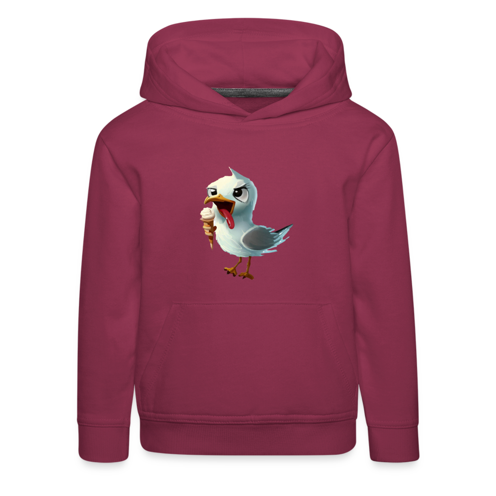 Kinder Premium Hoodie -  Freche Möwe - Bordeaux