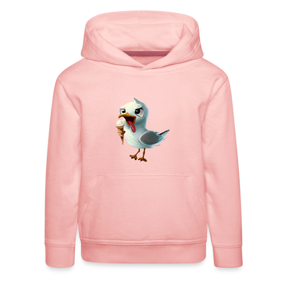 Kinder Premium Hoodie -  Freche Möwe - Kristallrosa