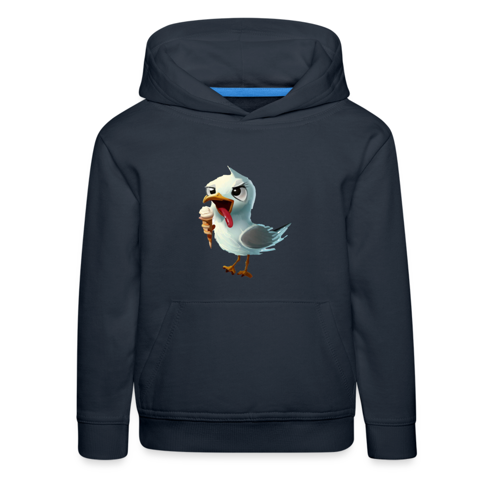 Kinder Premium Hoodie -  Freche Möwe - Navy