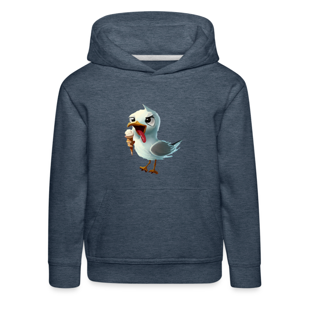 Kinder Premium Hoodie -  Freche Möwe - Jeansblau